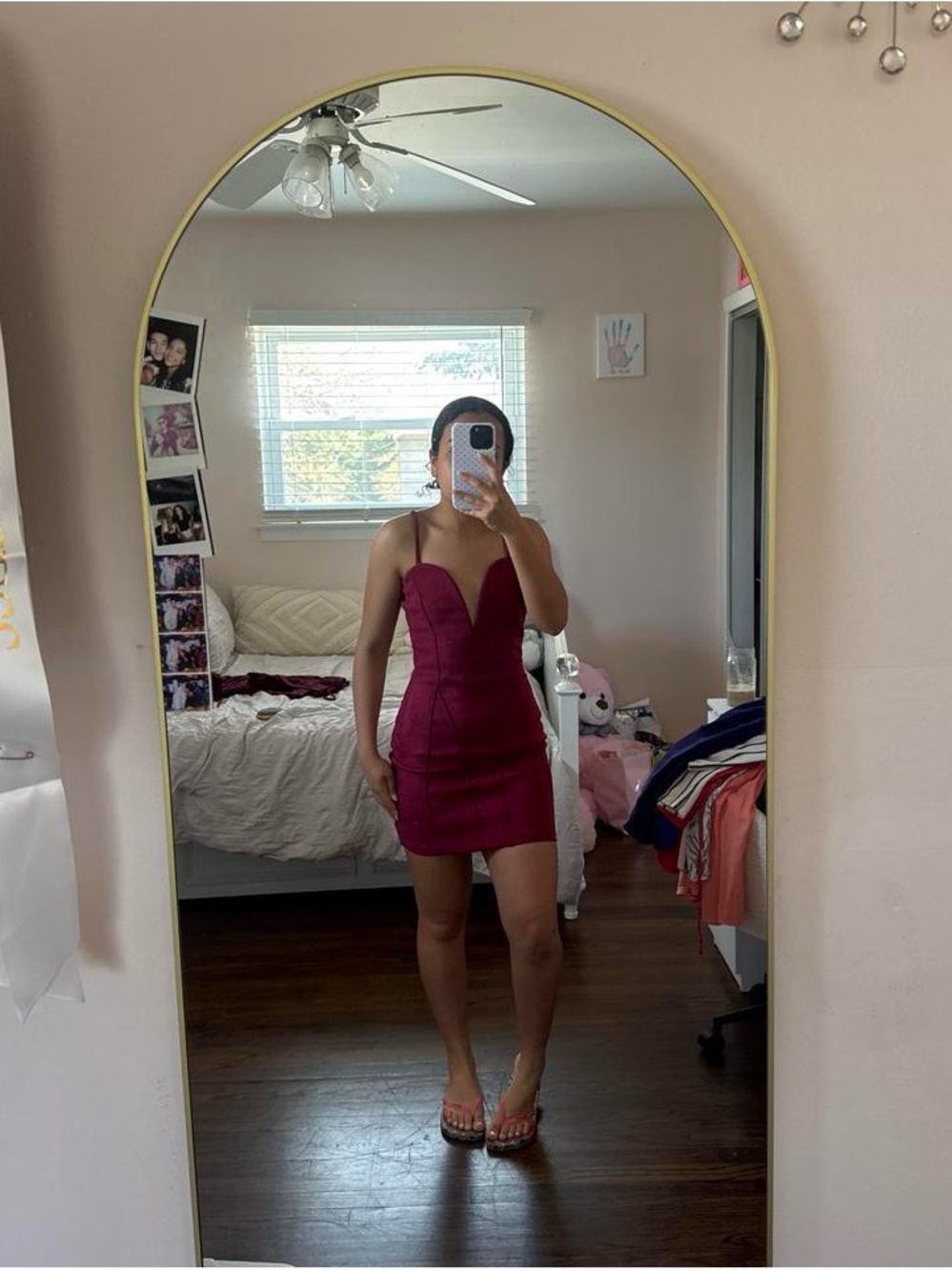 Windsor Plum Strap Mini Dress with Sweetheart Neckline